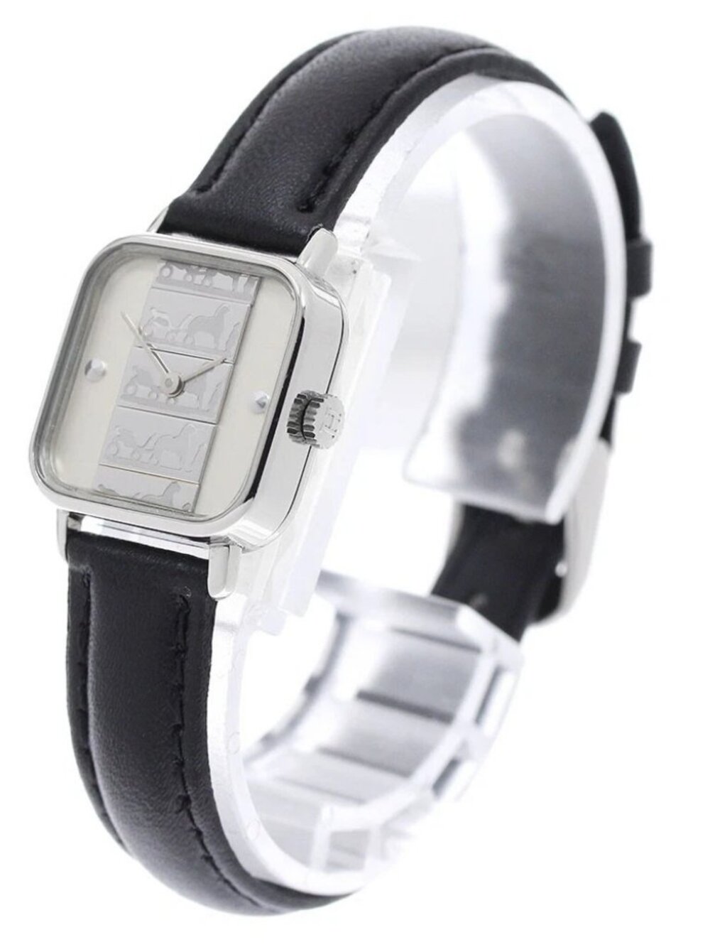 HERMES Carriage pattern Silver Dial Quartz Ladies Watch_961419